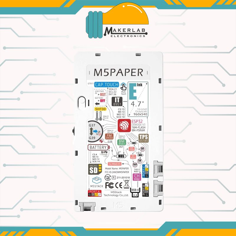 M5Paper ESP32 Development Kit V1.1 (960X540, 4.7" eInk display, 235 ppi)