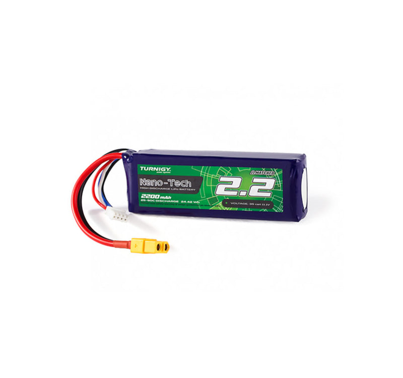 Turnigy Nano-Tech 2200mAh 3S 25C Lipo Pack with XT60 - TRUE RATED