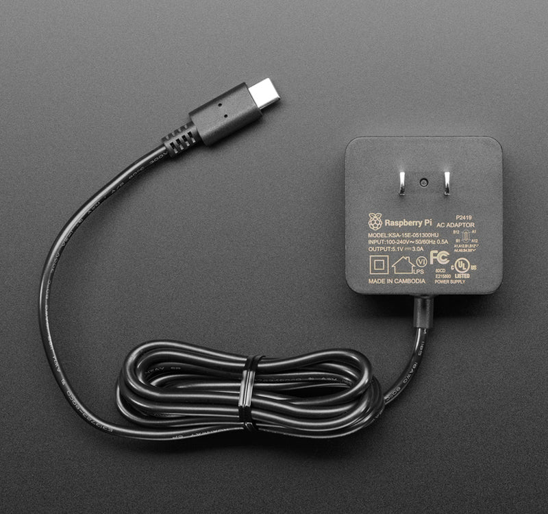 Official Raspberry Pi Power Supply 5.1V 3A USB C