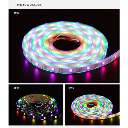 5V WS2813 Neopixel Programmable RGB LED Strip 60 LEDs/M IP65 IP67 4 Wires - 1 Roll of 5 meters