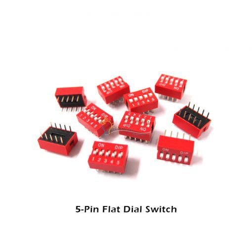 10Pcs 5-Pin Flat Dial Switch