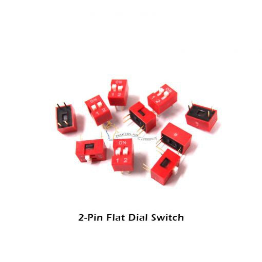 10Pcs 2-pin Flat Dial Switch