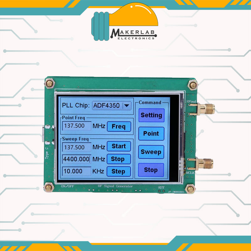 HLZS-35-4400M ADF4351 ADF4350 RF SignalGenerator Wave/Point Frequency Sweep Touch Screen LCD Display