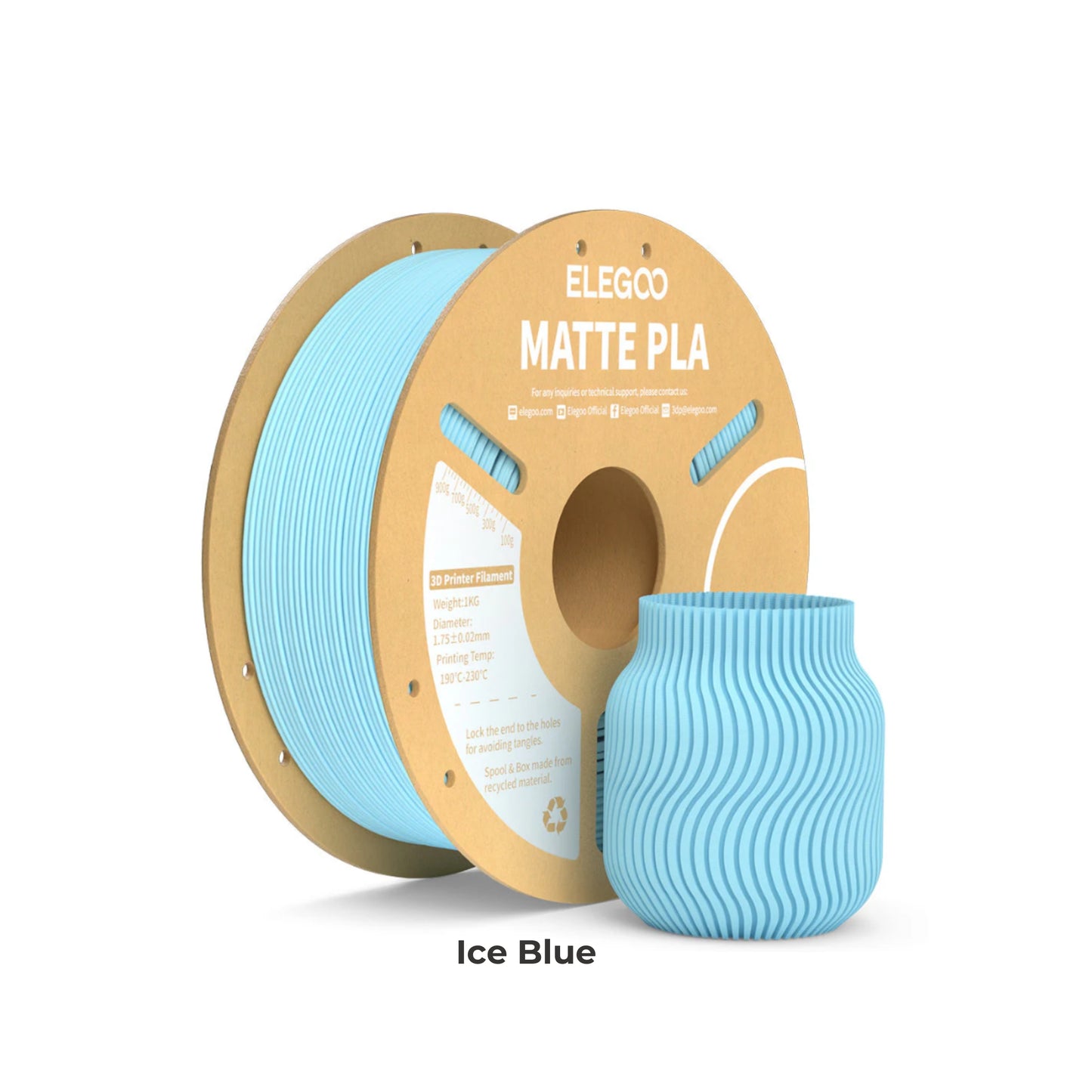 Elegoo PLA Matte 3D Printer Filament 1.75mm 1KG