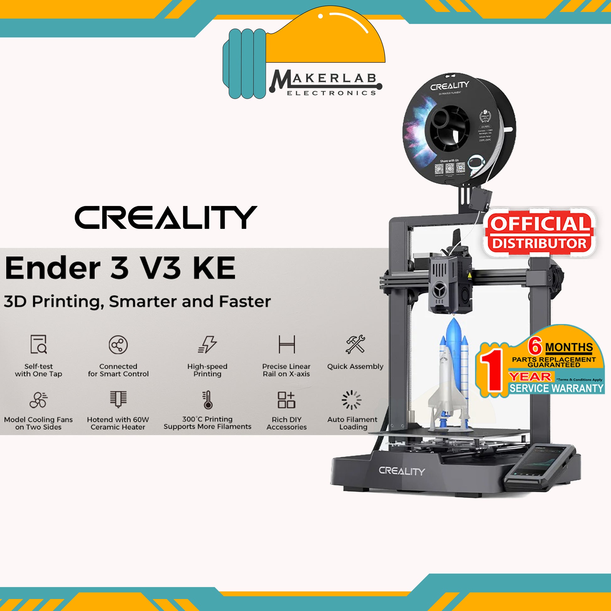 Creality Ender 3 V3 KE 3D Printer – Makerlab Electronics