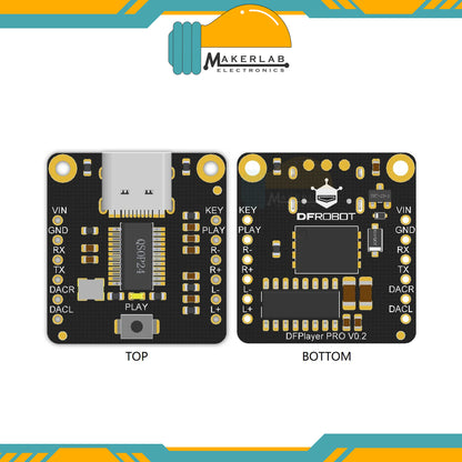 DFRobot Fermion: DFPlayer Pro - A mini MP3 Player with On-board 128MB Storage (Breakout) Board Module compatible to Arduino, Raspberry pi