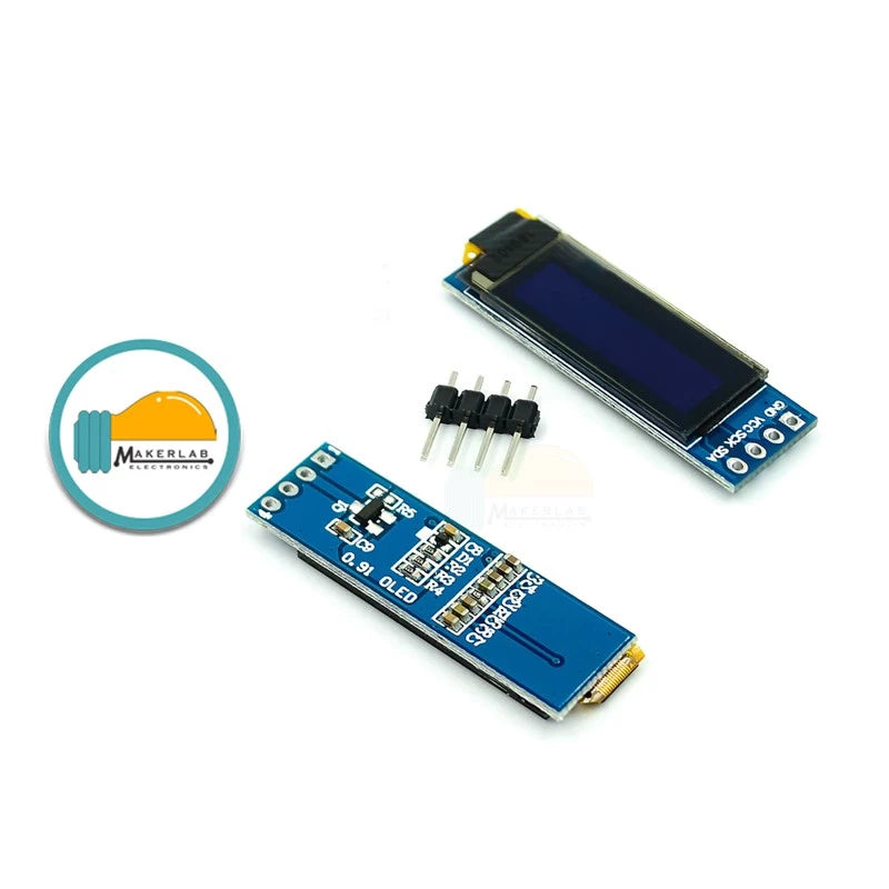 0.91 inch Oled 128x32 Blue IIC – Makerlab Electronics