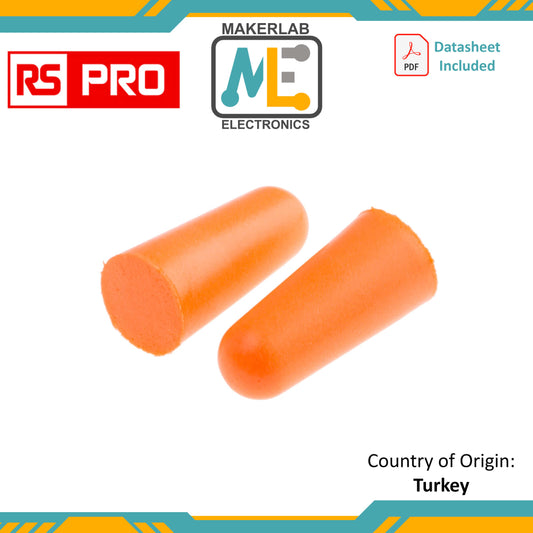 RS PRO Orange Disposable Uncorded Ear Plugs, 37dB Rated, 500 Pairs