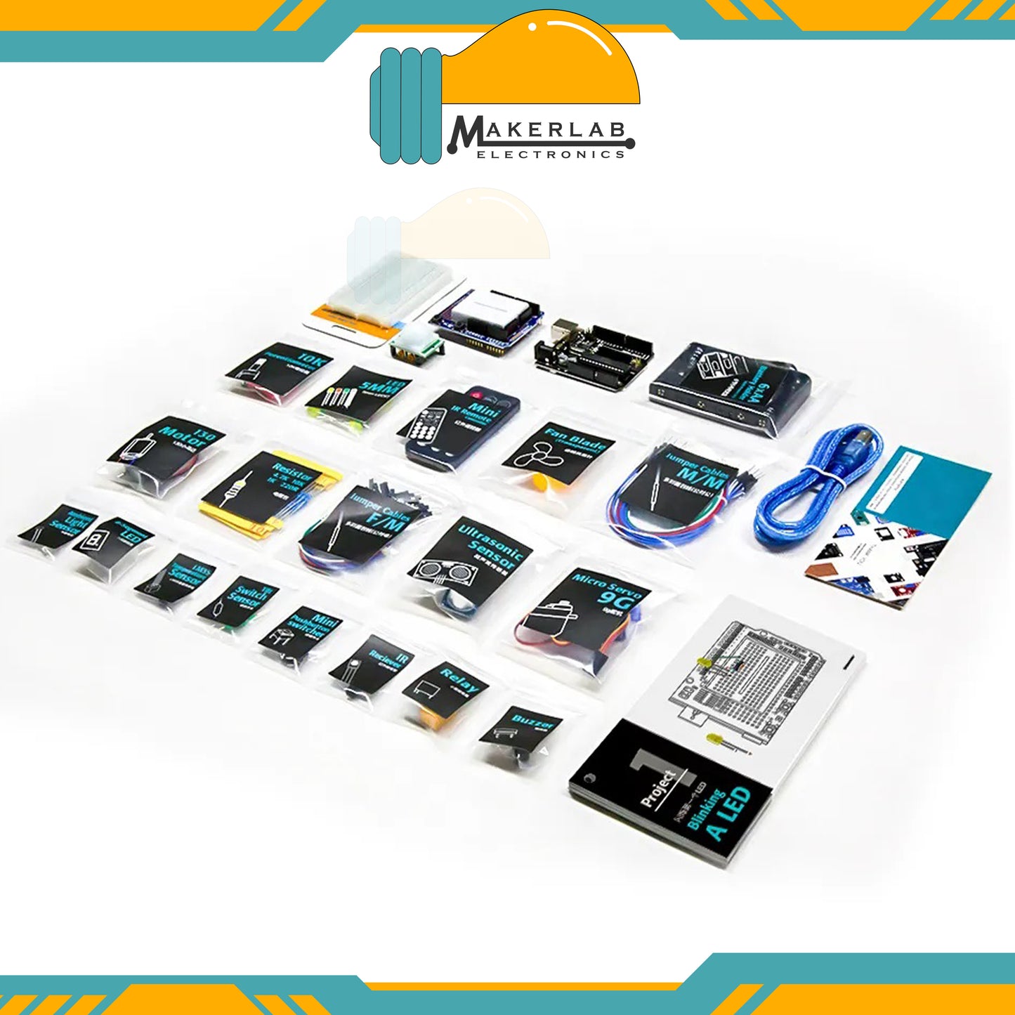 The Best Beginner Kit With Tutorial Compatible With Arduino IDE "17 Projects"  Generic Beginner Starter Kit for Arduino