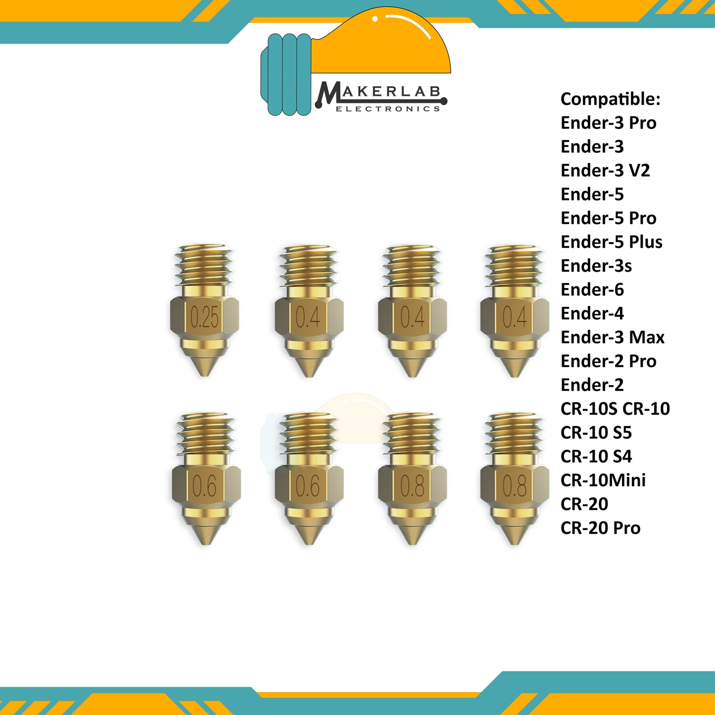 Creality High-end Brass Nozzle | Hardened Steel Nozzle | Copper Alloy Nozzle High Quality for 3D Printer
