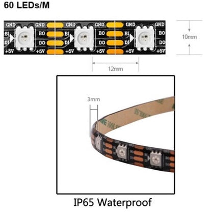 5V WS2813 Neopixel Programmable RGB LED Strip 60 LEDs/M IP65 IP67 4 Wires - 1 Roll of 5 meters