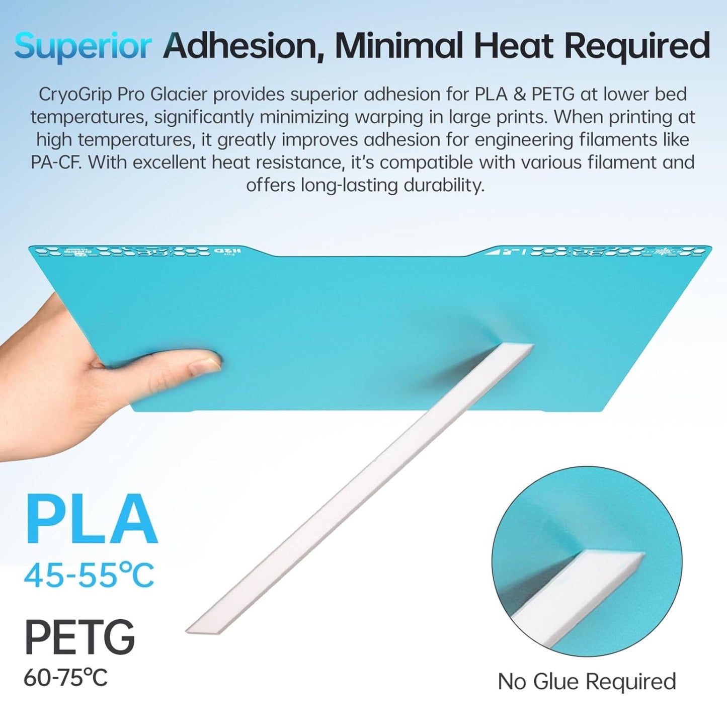 BIQU Panda Build Plate CryoGrip Pro for Bambu H2D Printer - Glacier