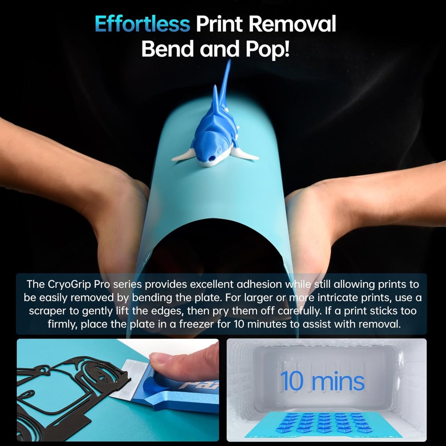 BIQU Panda Build Plate CryoGrip Pro for Bambu H2D Printer - Glacier