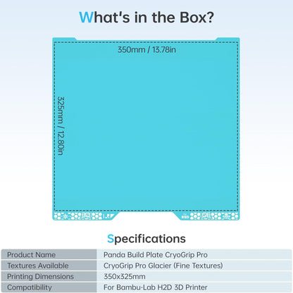 BIQU Panda Build Plate CryoGrip Pro for Bambu H2D Printer - Glacier