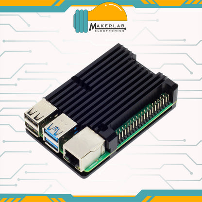 Armor Aluminum Alloy Case with Dual Cooling Fan, Passive Column Cooling Case Compatible for Raspberry Pi 4