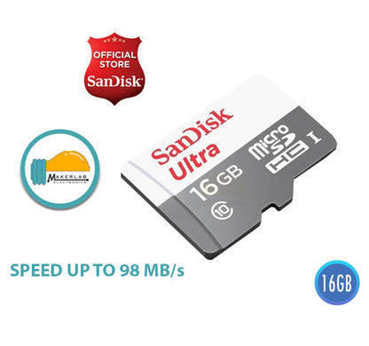 16GB l 32GB l 64GB l 128GB l 256GB | 400GB Micro SD Card for Raspberry Pi , Phone Memory Card Sandisk Ultra Class 10 Makerlab Electronics