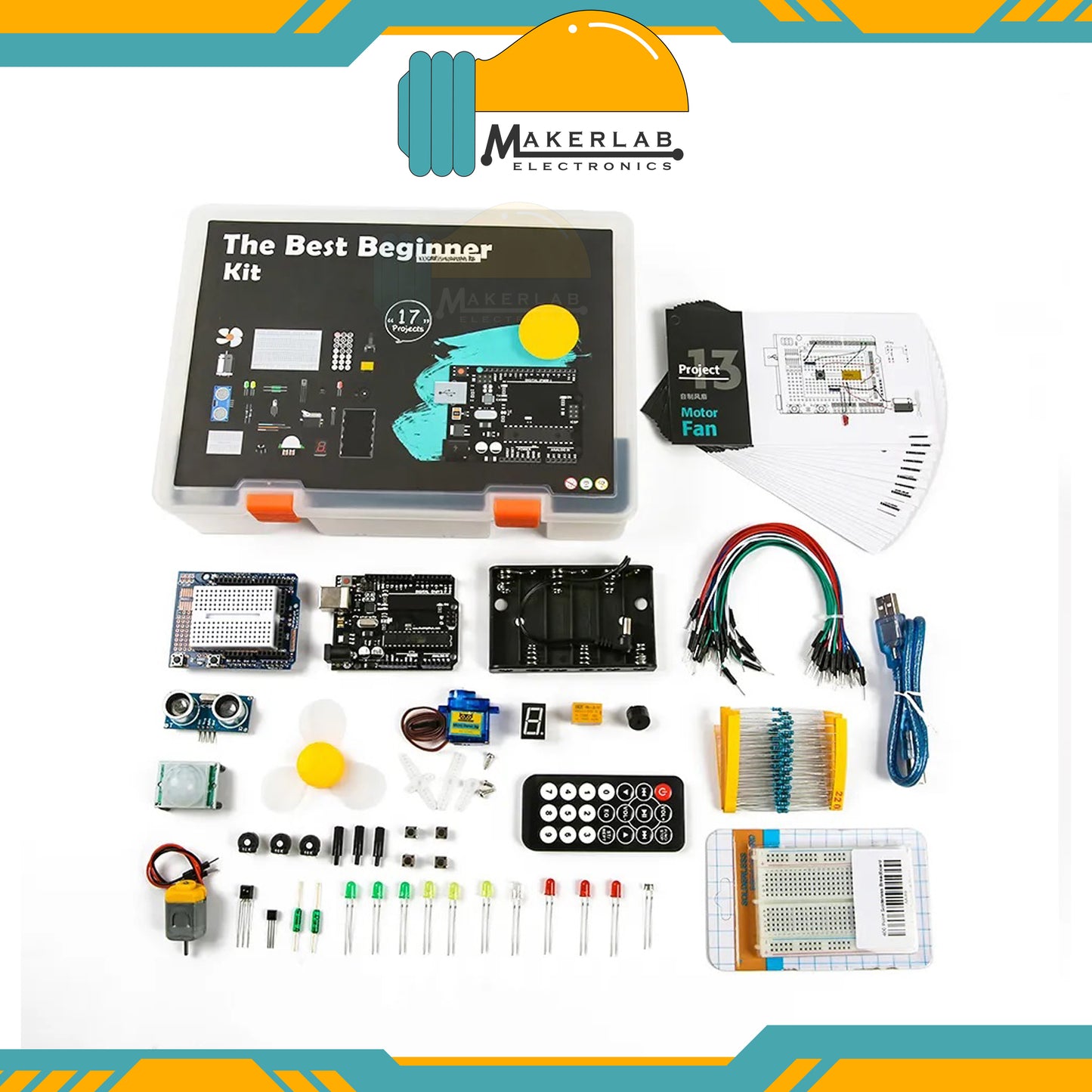 The Best Beginner Kit With Tutorial Compatible With Arduino IDE "17 Projects"  Generic Beginner Starter Kit for Arduino