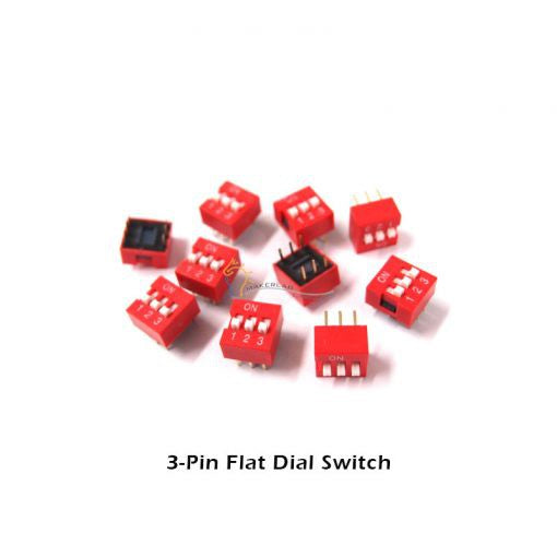 10Pcs 3-Pin Flat Dial Switch