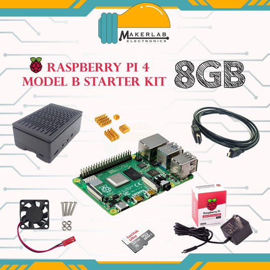Raspberry Pi 4 Model B 8GB RAM Starter Kit OKdo Kit with Plastic OkdoPSU - 32GB SD Card