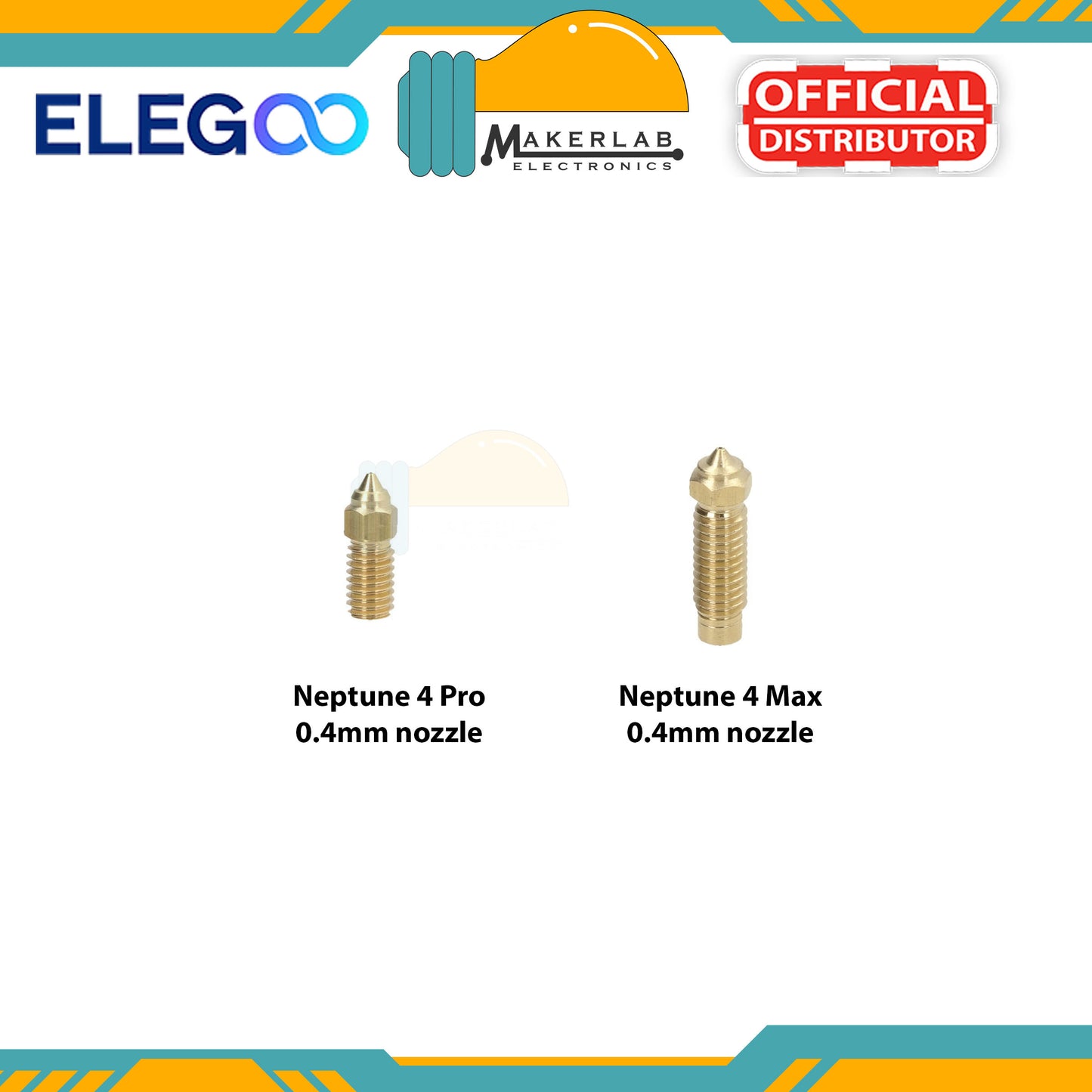 Elegoo Brass Nozzle for Neptune 4 Max | Neptune 4 Pro 0.4mm Nozzle for 3D Printer