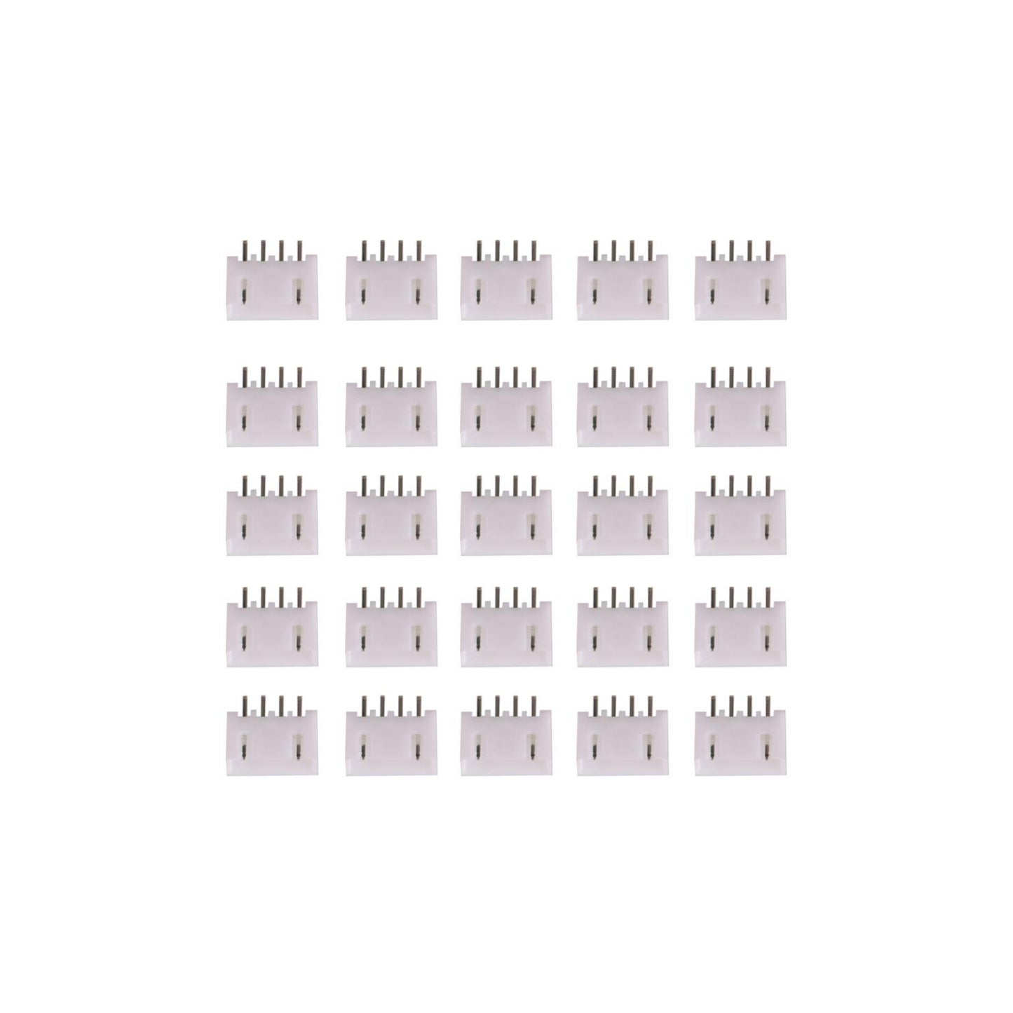 25 pcs 4-Pin Straight JST XH Shrouded Male Connector