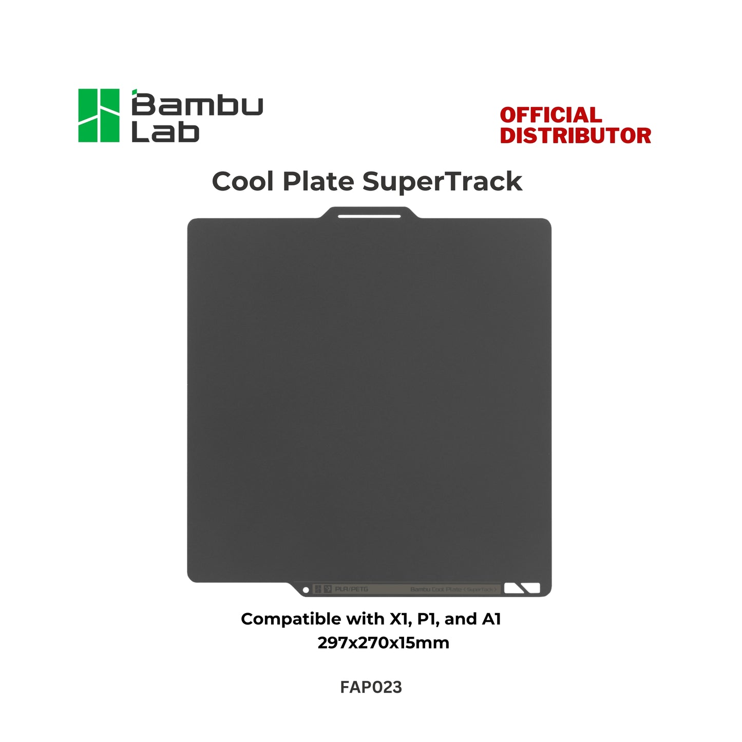 Bambu Cool Plate SuperTack 256x256mm for A1, P1, and X1 Series | FAP023