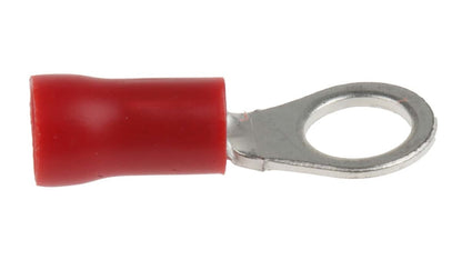 RS PRO Insulated Ring Terminal, M4 Stud Size, 0.5mm² to 1.5mm² Wire Size,  Red