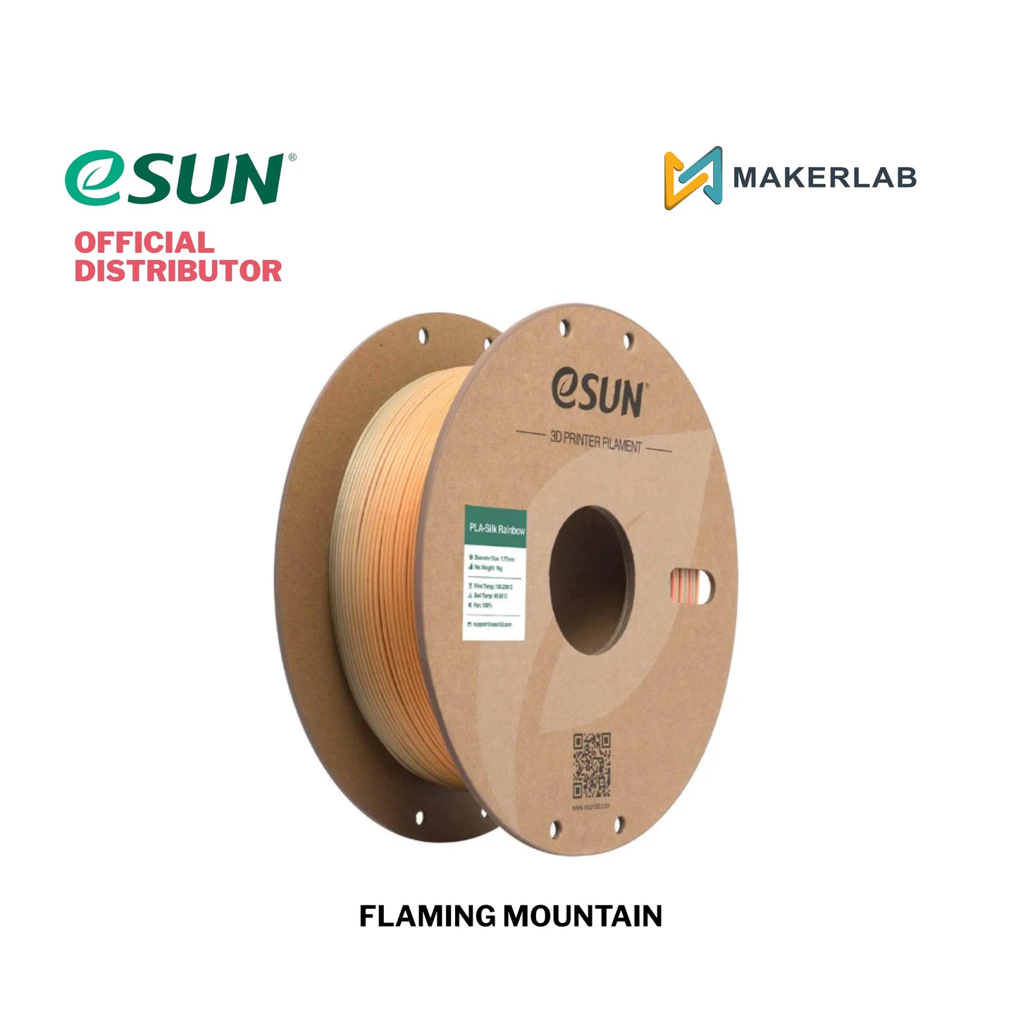 eSUN ePLA-Silk Rainbow 3D Printer Filament 1.75mm 1KG