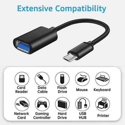 Micro USB to USB Female OTG Cable