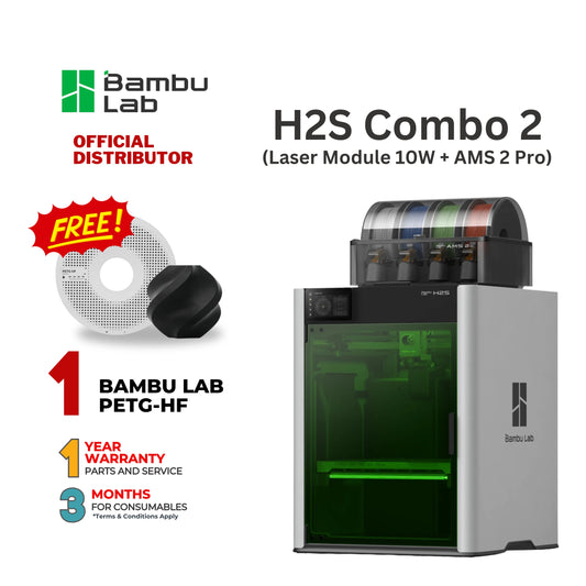 Bambu Lab H2S Combo 2 3D Printer (Laser Compatible + AM2 2 Pro) 220V EU Plug