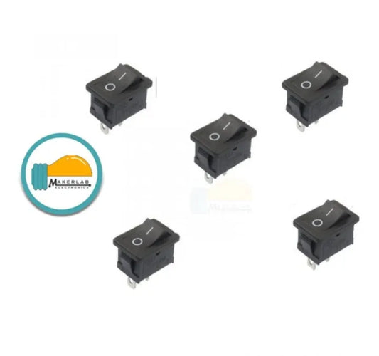 5Pcs 2-Pin SPST KCD11 Miniature Rocker Switch