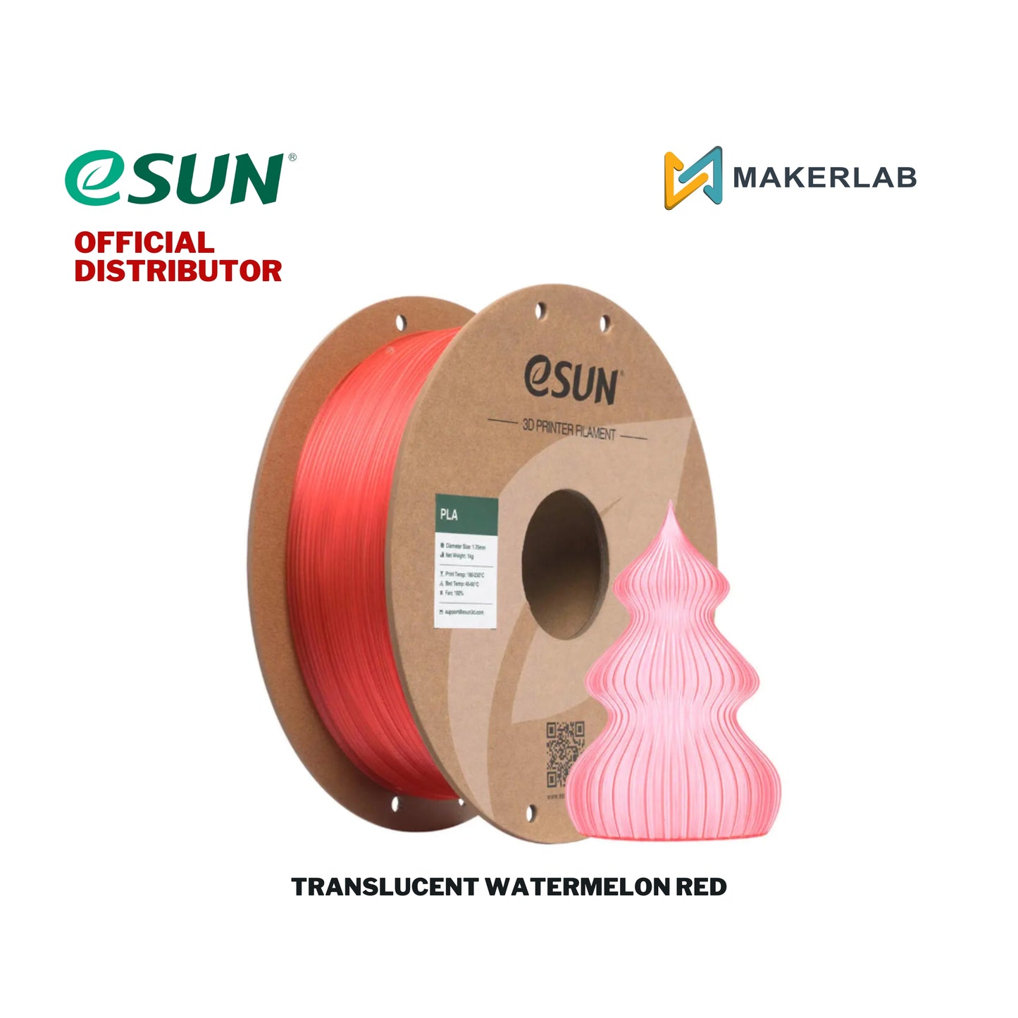 eSUN PLA Translucent 3D Printer Filament 1.75mm 1KG