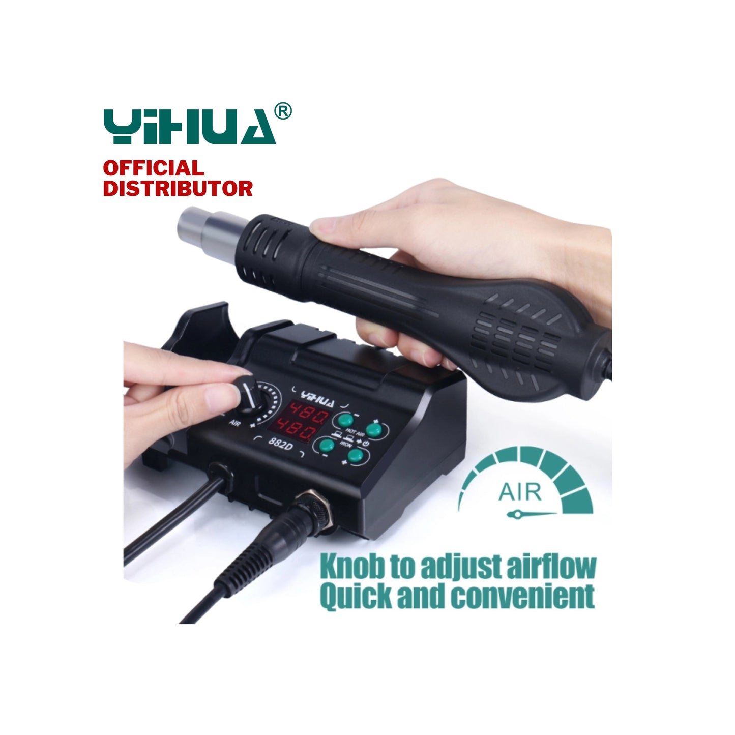 Yihua 882D 2 in 1 Hot Air Rework and Soldering Iron Station