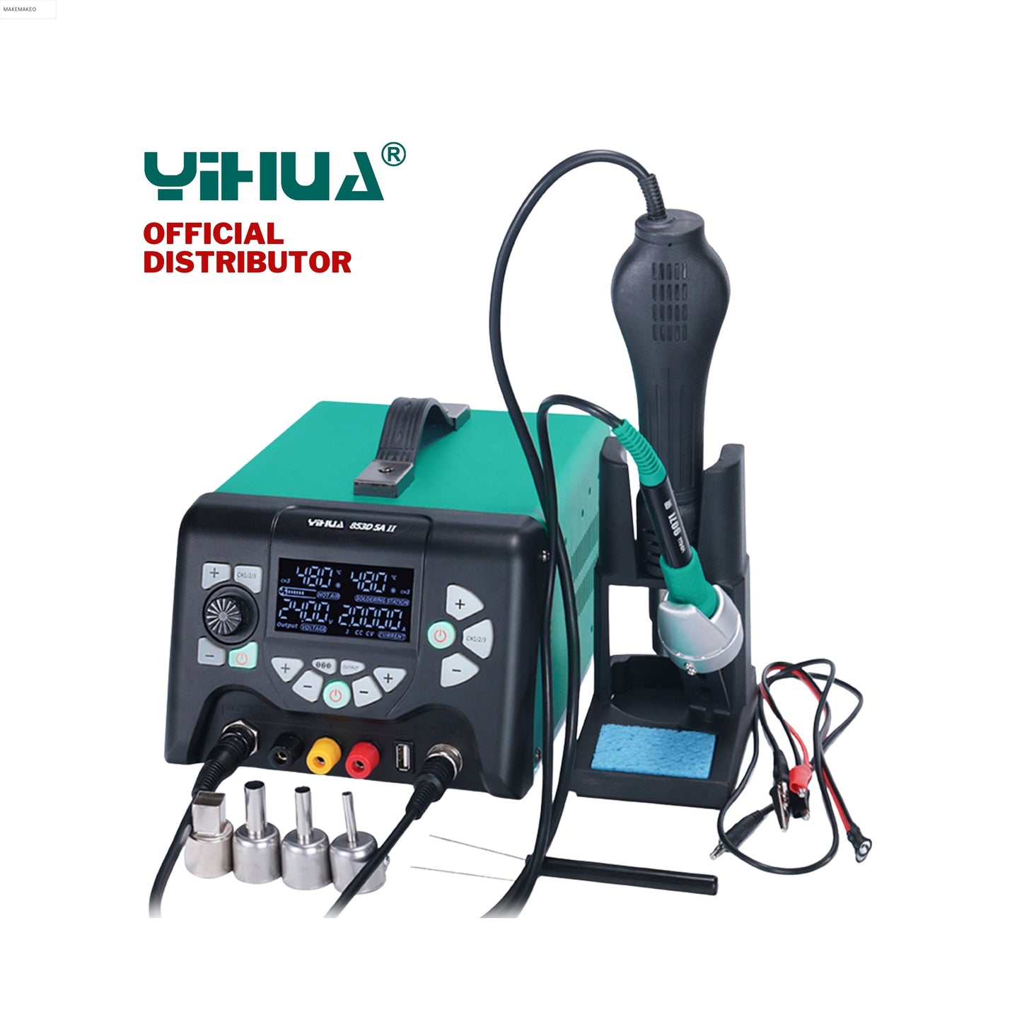 Yihua 853D5A-II 3 in 1 Soldering Rework Station with Hot Air Heat Gun and Soldering Iron