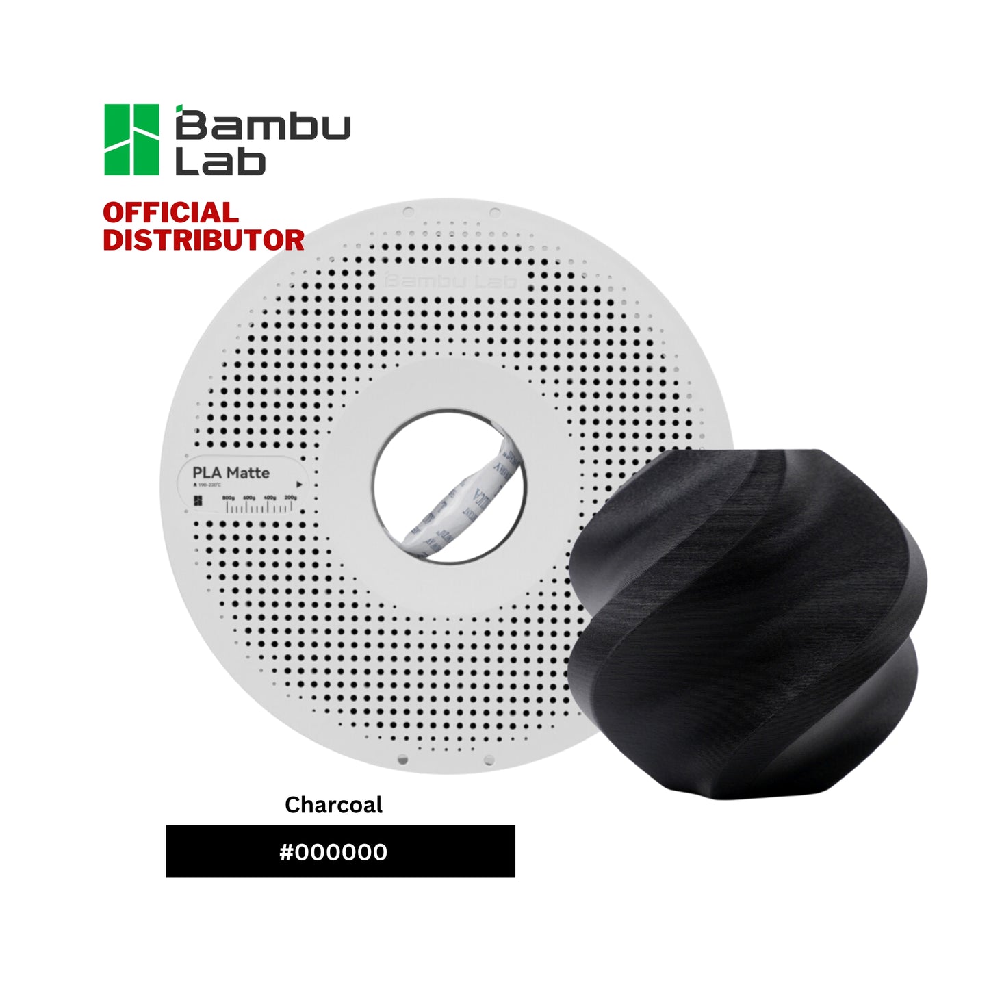 Bambu Lab PLA Matte Charcoal 3D Printer Filament