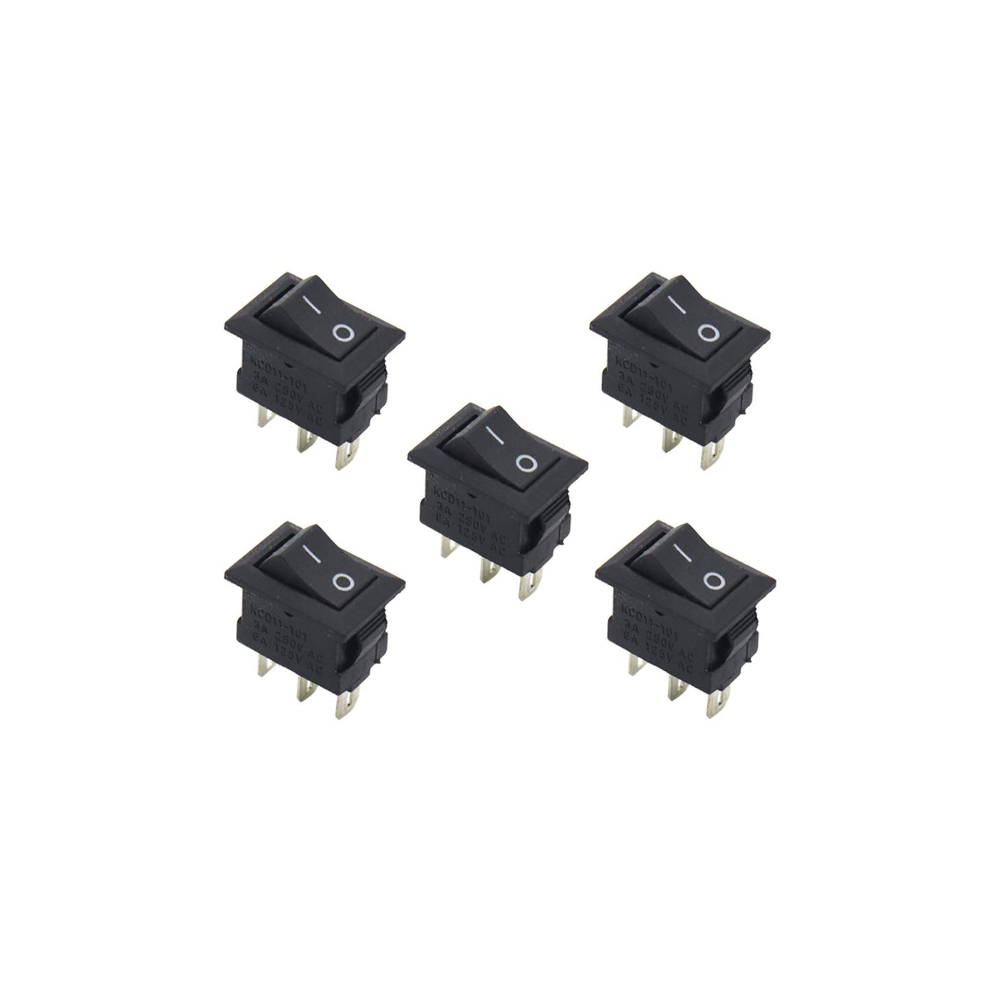 5pcs KCD11 Mini Rocker Switch On-Off 3A 3PIN