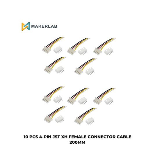 10 pcs 4-Pin JST XH Female Connector Cable 200mm
