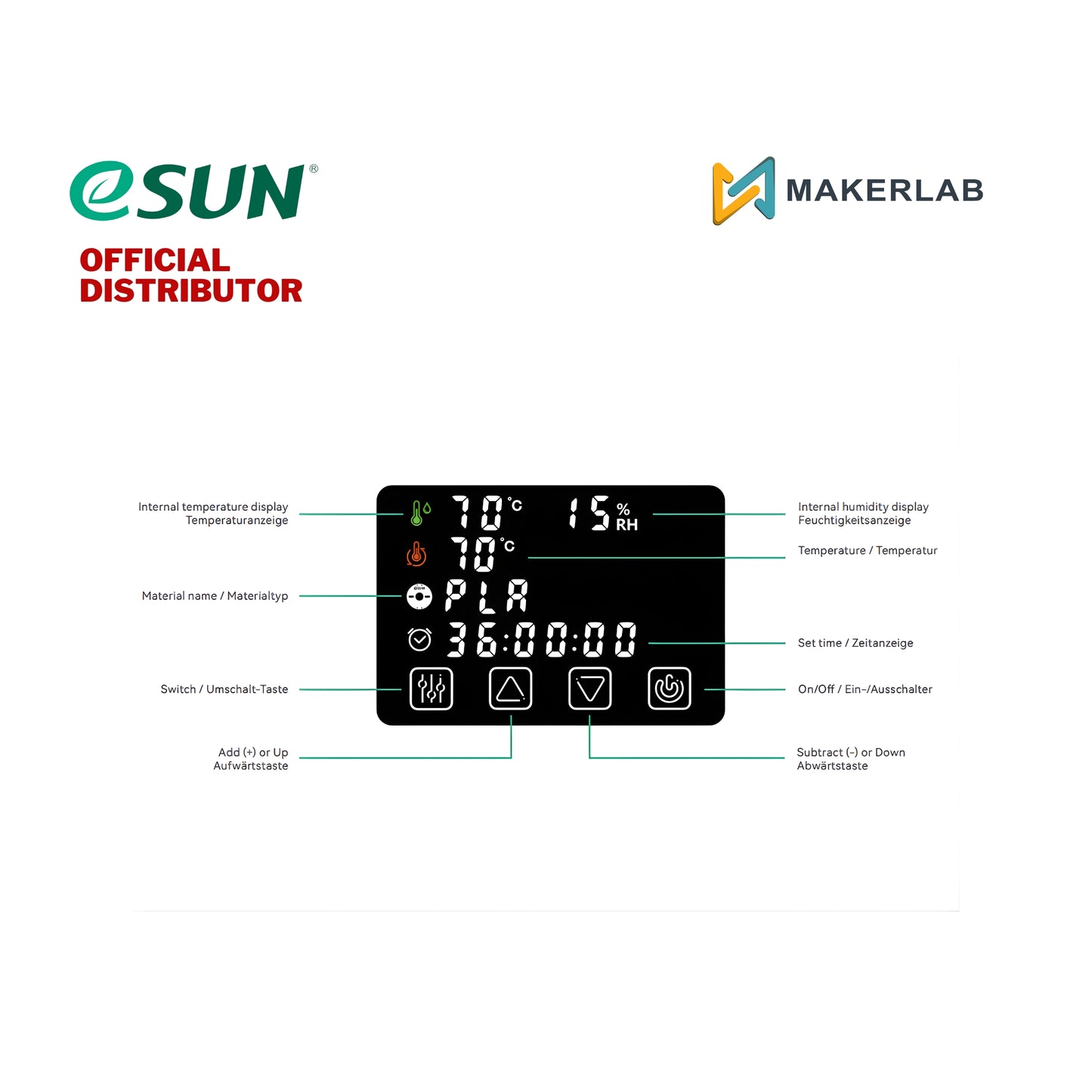 Esun eBox Pro Filament Dryer EU Plug 100-240V