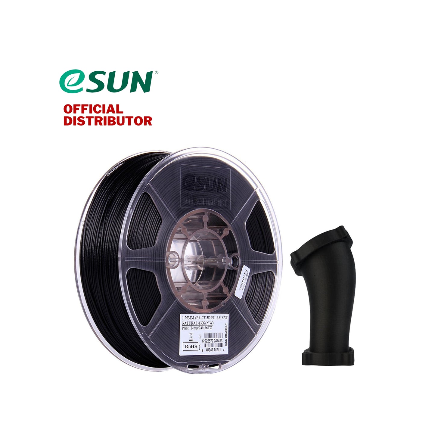 eSUN ePA-CF Carbon Fiber Natural/Black 3D Printer Filament 1.75mm 1KG