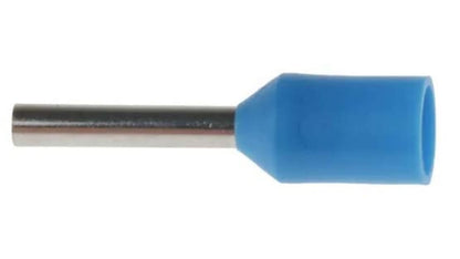 RS PRO Insulated Crimp Bootlace Ferrule, 8mm Pin Length, 1.5mm Pin Diameter, 0.75mm² Wire Size, Blue