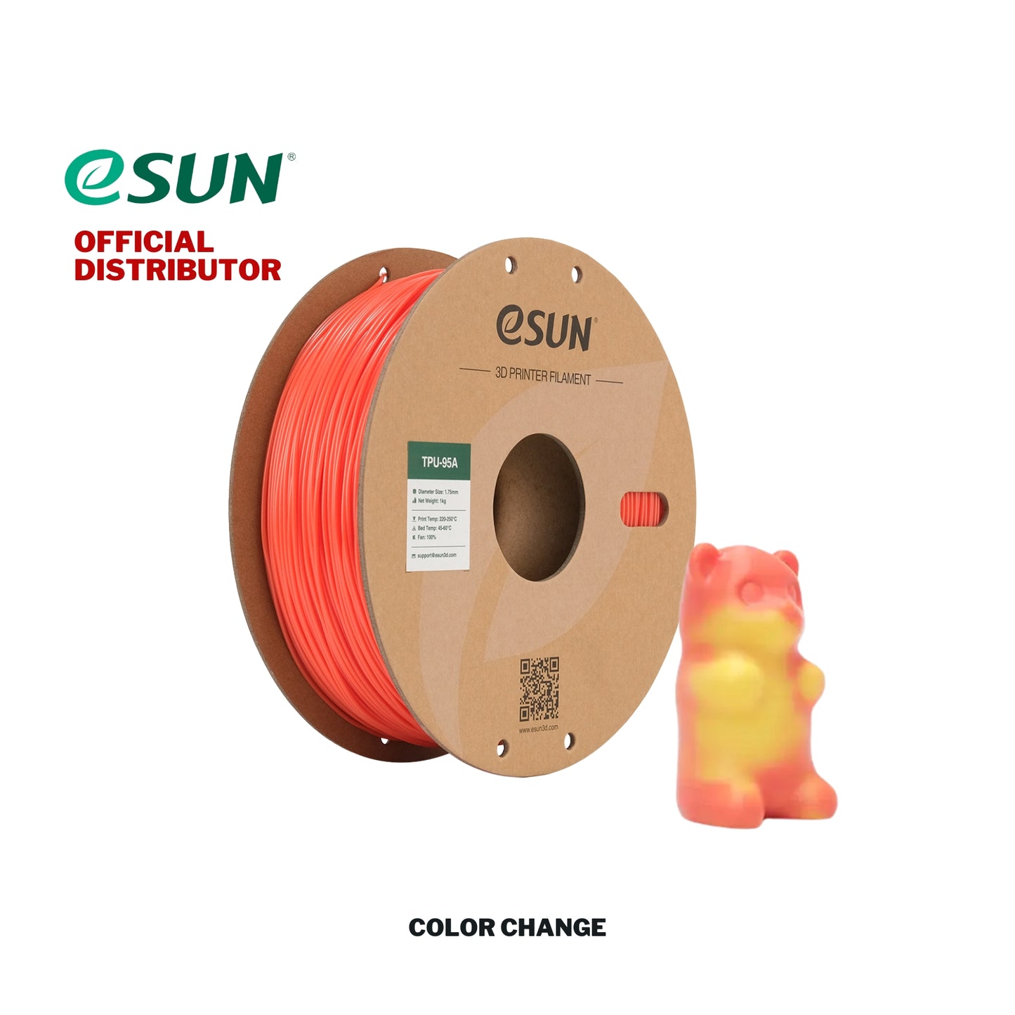 eSUN TPU 95A Transparent / Translucent 3D Printer Filament 1.75mm 1KG