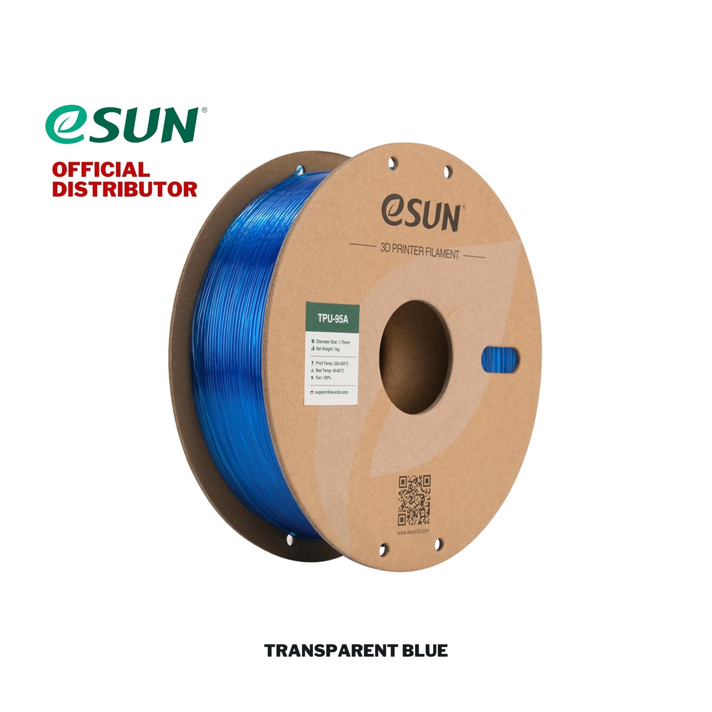 eSUN TPU 95A Transparent / Translucent 3D Printer Filament 1.75mm 1KG