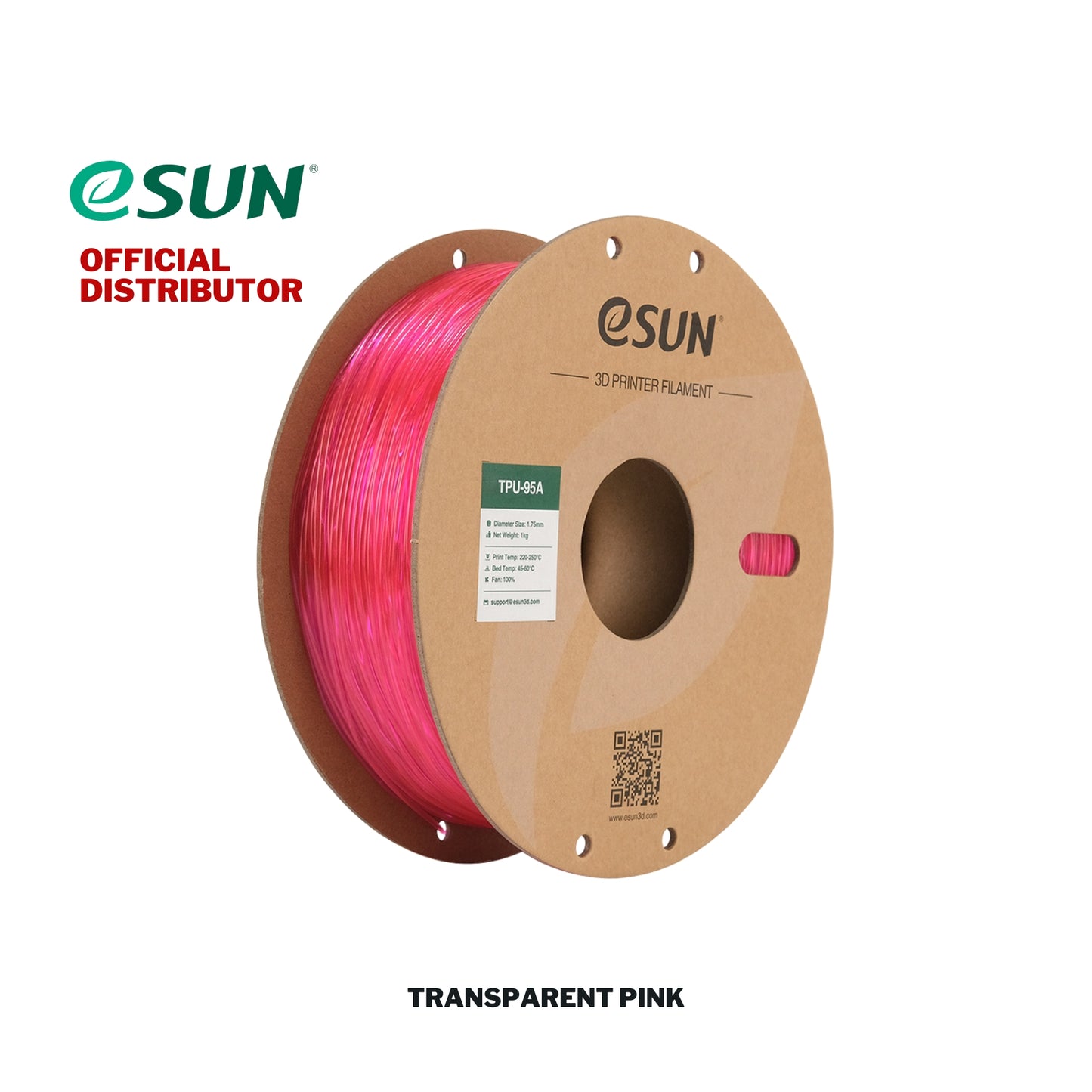 eSUN TPU 95A Transparent / Translucent 3D Printer Filament 1.75mm 1KG