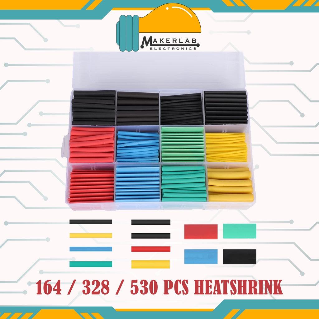 164 / 328 / 530 pcs Polyolefin Heat Shrink Tube Wrap HeatShrink Tubing kit 2:1 Electric Insulation