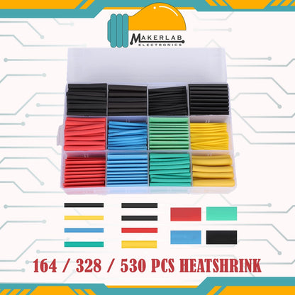 164 / 328 / 530 pcs Polyolefin Heat Shrink Tube Wrap HeatShrink Tubing kit 2:1 Electric Insulation