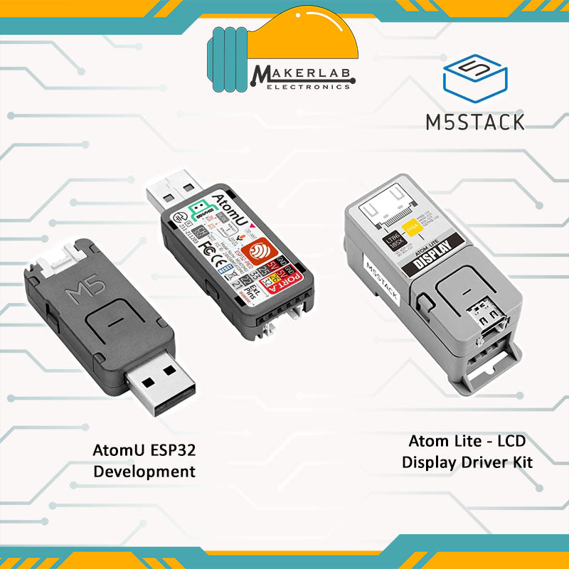 M5Stack AtomU ESP32 Development Kit with USB-A | Atom Lite LCD Display Kit