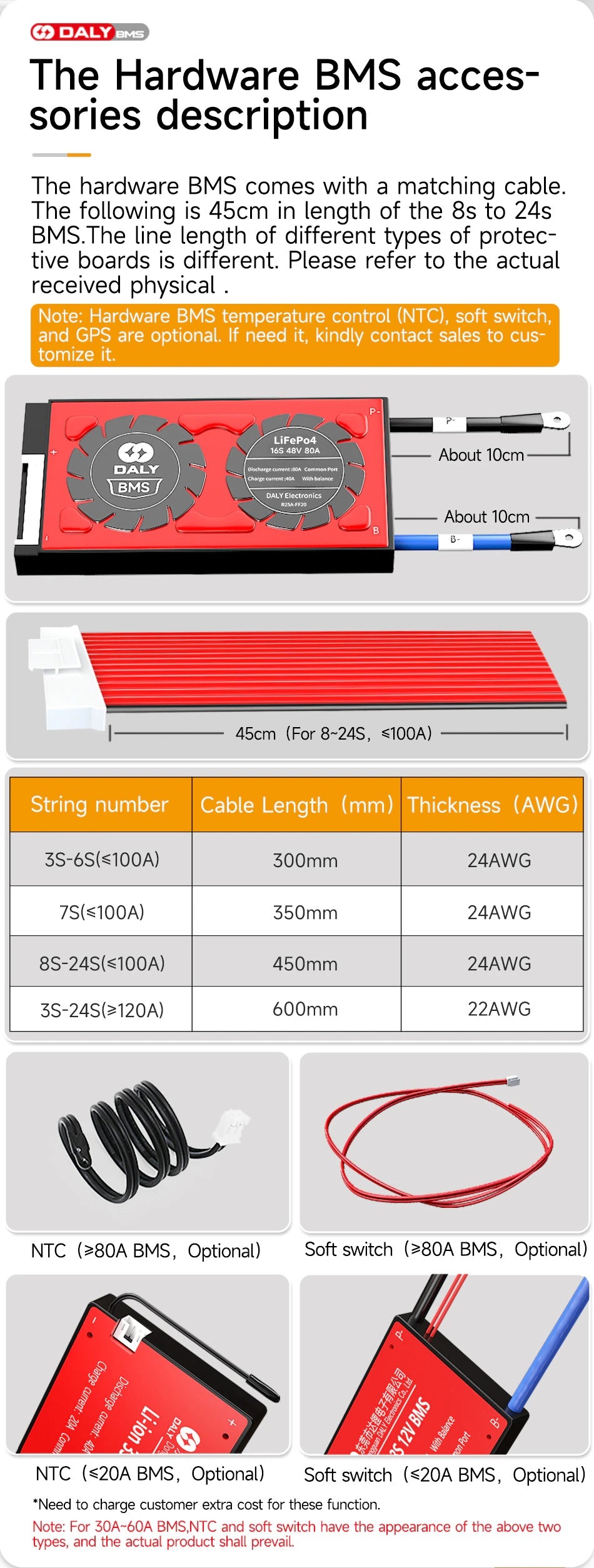 Daly NMC 3S | 6S | 16S 12V/24V/60V 20A | 30A | 60A Hardware BMS