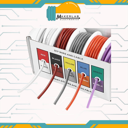 SILICONE COATED 18AWG 20AWG 22AWG 24AWG Tinned Copper Stranded Hook up Wire 5 Color Spool High Temperature