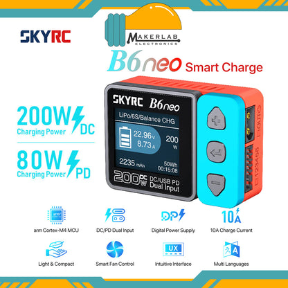 SkyRC B6 Neo Smart Charger with DC/PD Dual DC 200w PD80W 80W LiPo Battery Balance Charger Discharger