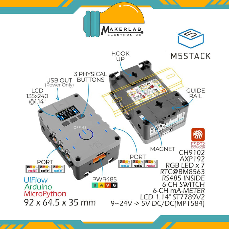 M5Stack Station ESP32 IoT Development Kit RS485 Version | Battery Version
